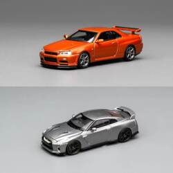 Motorhelix Mh 1:64 Nissan Gtr R34 R35 Hood Can Be Opened Alloy Car Model