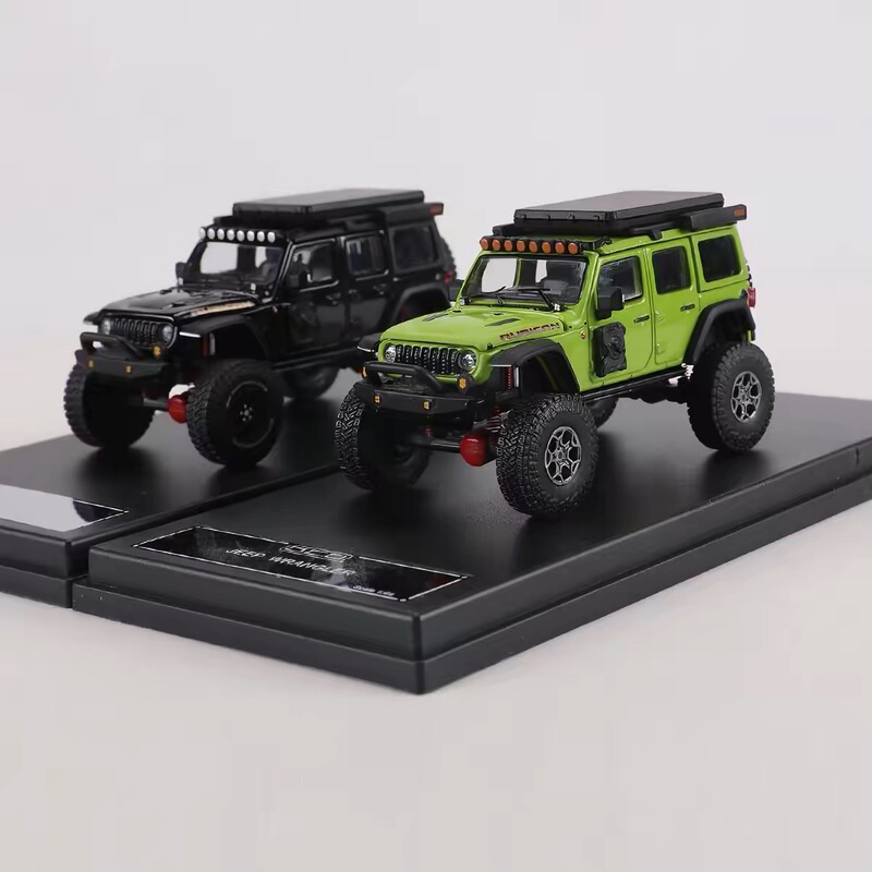 Gcd 1:64 Jeep Wrangler with Openable Hood, Off-Road Modification, Alloy Car Model, Collectible Display Piece
