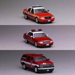 596 1:64 Chevrolet Sabban Fire Truck Cv New York Fire Station Police Car Alloy Car Model