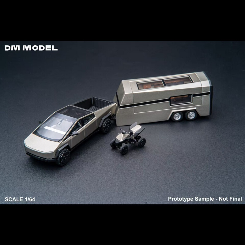 Dm Model 1:64 Tesla Pickup Truck Metal Steel Silver Alloy Car Model