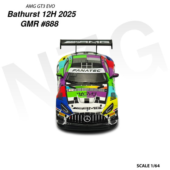 Kiloworks 1:64 Mercedes-Benz Amg Gt3 Evo Ii with Openable Hood Alloy Car Model