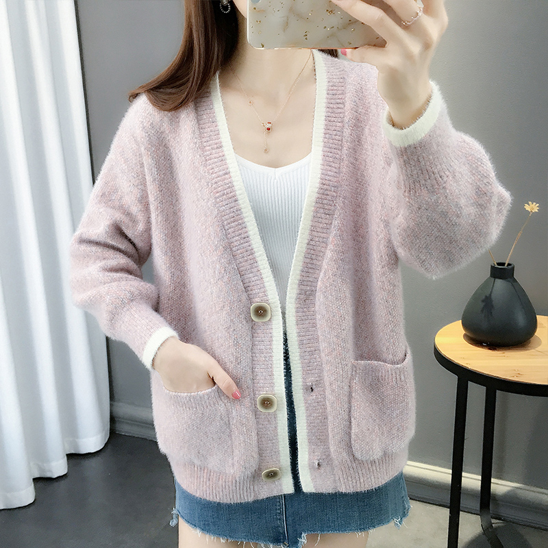 phụ nữ áo khoác áo len 2020 mùa xuân váy phụ nữ mới của dệt kim Cardigan mất thời trang phụ nữ lười biếng v-cổ thay đổi nội dung của