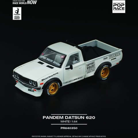 Poprace 1/64 Pr640350 Nissan Datsun Pandem Datsun 620 White Pickup Truck Poprace 1/64 Pr640350 Nissan Datsun Pandem Datsun 620 White Pickup Truck