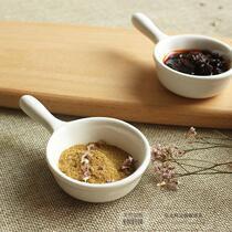 Ketchup salad dressing plate Ceramic seasoning plate with handle Handle small plate shooting photography photo props