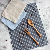 Food shooting background Cotton and linen napkin cloth Japanese style photo baking props Western plaid striped tablecloth