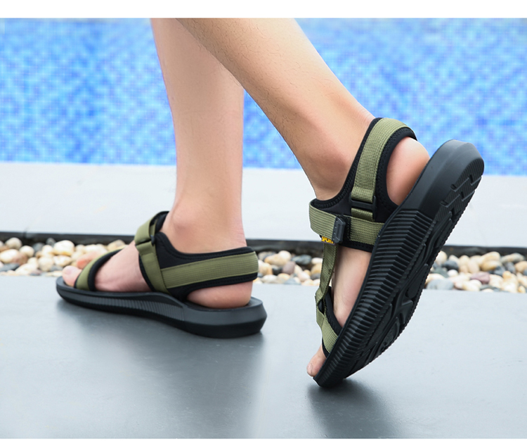 Giày nam đế xuồng Việt Nam Giày đi biển nam 2019 dép mới mùa hè dép chống trượt Velcro phiên bản Hàn Quốc của dép và dép nam - Dép thể thao dép quai hậu nữ đẹp