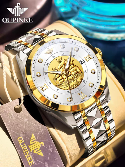 瑞士正品牌男士手表一帆风顺商务扬帆起航高档腕表真金真钻送礼物