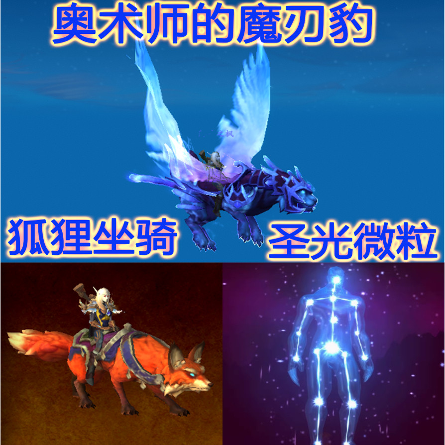 魔兽世界洛希恩徘徊者狐狸坐骑/奥术师的魔刃豹/古怪硬币圣光微粒
