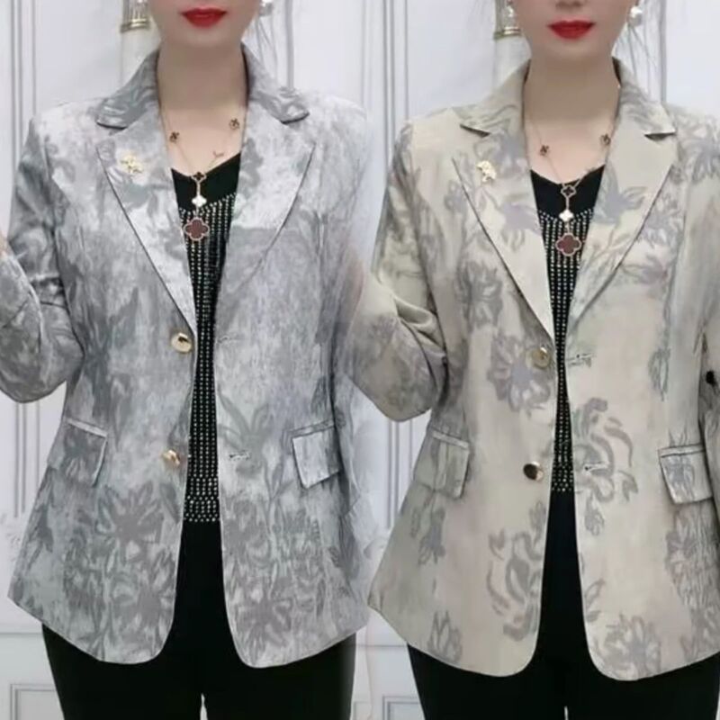 Retro Printed Commuter Jacket 2025 New Style French Loose Casual Floral High-End Blazer for Women