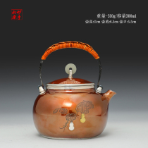 Wonderful hand Songyuan urgent beard tea sterling silver 9999 pure handmade teapot copper bag silver small silver pot 300ml