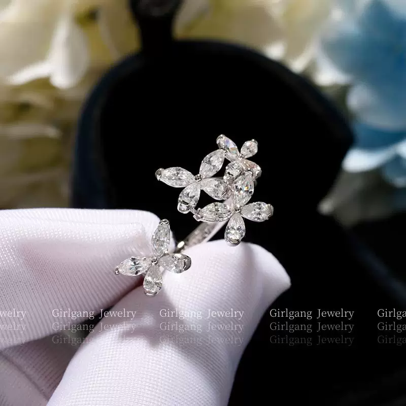 Small design cute classic artificial wedding ring, diamond encrusted