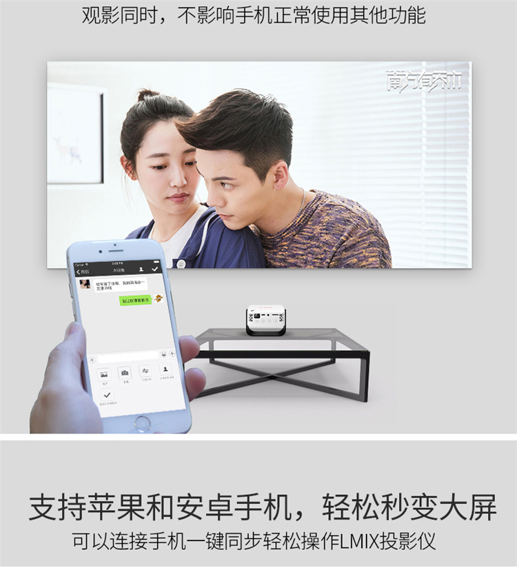 Máy chiếu cầm tay mini siêu nhỏ cầm tay Lmix2018 HD 1080P điện thoại di động không dây wifi Máy chiếu L-mix Android Apple 4K thông minh