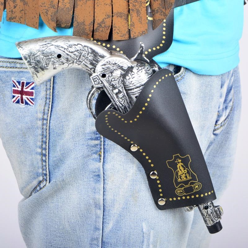 Dress up revolver outfit men western cowboy hat party adult toy cowboy gun retro shade