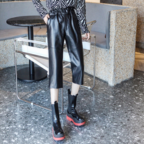 Female fur pants in early spring 2023 new fashion loose Harlen pants sheep skin and slim seven pants tide