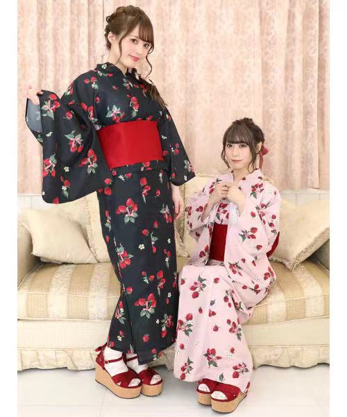 Japanese Kimono Divine Maiden Kimono Japanese Style Japanese Kimono Women's Cherry Blossom Season Photography Modified Kimono Yukata