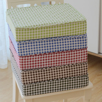Sponge seat cushion four seasons cotton and linen non-slip dining chair cushion removable and washable office breathable student thickening and heightening