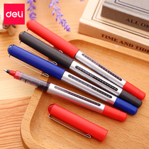  Deli straight liquid ball pen Examination orb pen Gel pen Black signature pen Water pen 12 packs s656 Red