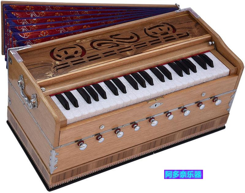 Indian import Indian accordion Professional grade Harmonium instrument 3.5 octave teak color beautiful accordion
