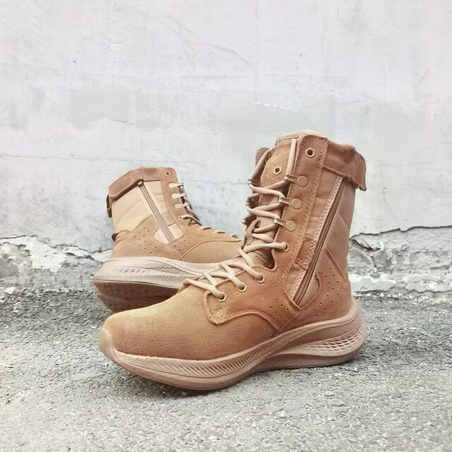 Outdoor Military Enthusiasts Modified Combat Boots, Ultra-Light, Wear-Resistant, Shock-Absorbing, High-Elasticity, Brown Running Shoes, Carbon Plate Boots, Tactical Assessment