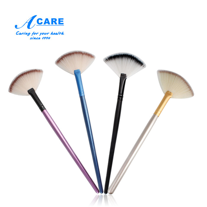 Special high-gloss brush fan-shaped a small flat animal hair portable makeup brush large blush brush woman