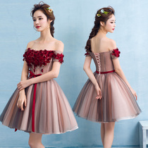 Party evening dress 2020 new one shoulder summer short graduation dress birthday dress bridal toast dress