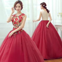 Evening dress 2018 spring and summer New Bride Wedding Toast dress banquet long self-cultivation host annual dress female