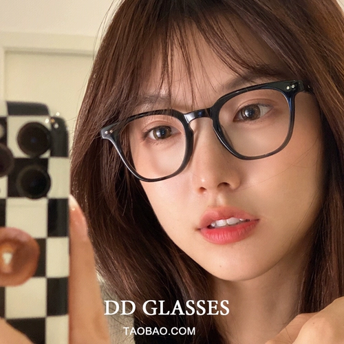 GM Retro Black Frame Boys Box Full -Frame Myopia очки женская рама мужской прилив красивое большое лицо