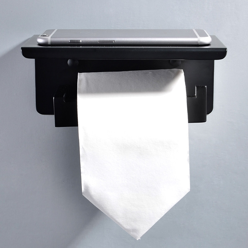 Bellod home Nordic style 304 stainless steel paper towel holder black toilet bathroom wall hanging roll paper holder toilet paper