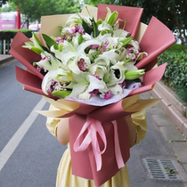 White lily bouquet Beijing Flower Shop Heavy Chengdu Order Flower Wuhan Changsha Order Flower Zhengzhou Taiyuan flowers Tongcheng Express