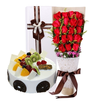 Flower birthday cake booking same city express delivery Zhongshan flower Yunfu Heyuan flower shop Chaozhou Meizhou cake distribution