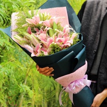 9 lilies flowers Tongcheng Express Hangzhou flower shop Jiaxing Wenzhou to send flowers Jinhua to the flower Shaoxing Ningbo Taizhou
