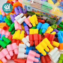 Qianwei toys Childrens puzzle bullet puzzle building blocks 3-6 years old kindergarten assembly female boy plastic 4 years old
