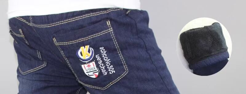 Quần jeans bé trai cộng với nhung cộng với cotton dày mùa đông 2018 quần trẻ em cotton mới cho trẻ em short jean bé trai