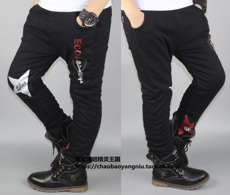 Cậu bé mùa đông 2018 cộng với quần jean dày cotton quần áo trẻ em cộng với quần nhung trong quần bé trai rộng giãn quần áo trẻ em cao cấp