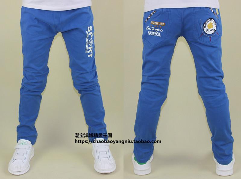 Quần dài xuân hè 2018 quần áo trẻ em bé trai quần jeans bé trai cotton rộng co giãn thường quần xinh cho bé 