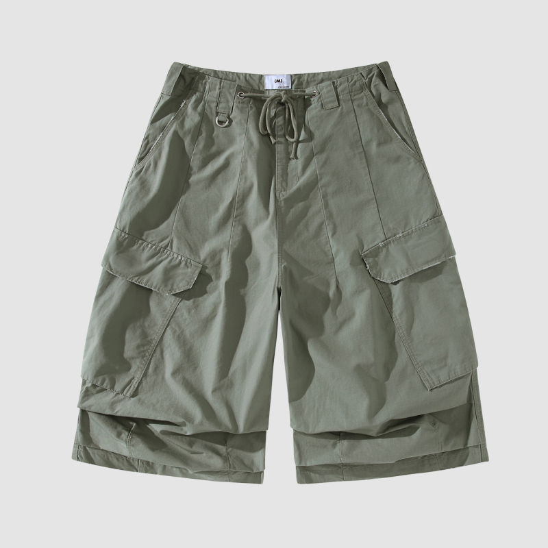 The Orion Cropped Pants Are Tear-Resistant, Plaid, Vintage Washed, Distressed, Cargo Parachute Pants