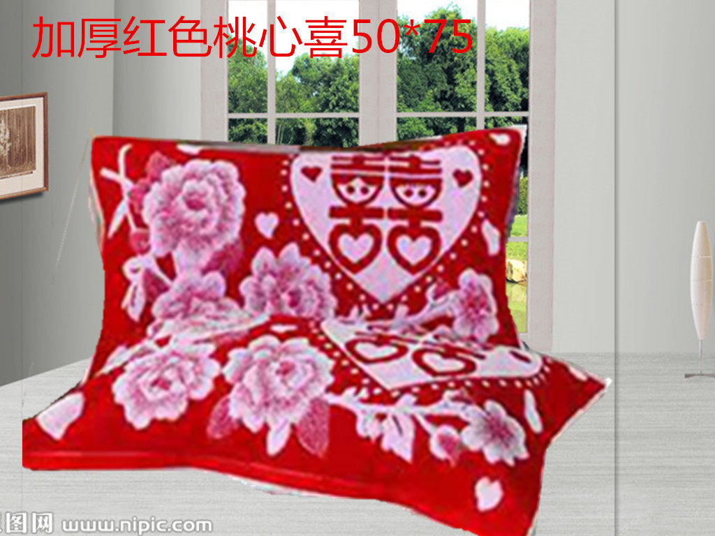Cotton pillow towel red wedding pair wedding wedding wedding wedding wedding festival red cotton cotton high-grade red pillow towel