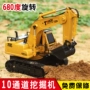 Boy lớn 680 tự động quay sạc điều khiển từ xa máy xúc đồ chơi xe máy đào điều khiển từ xa cần cẩu xe kỹ thuật - Đồ chơi điều khiển từ xa đồ chơi trí tuệ