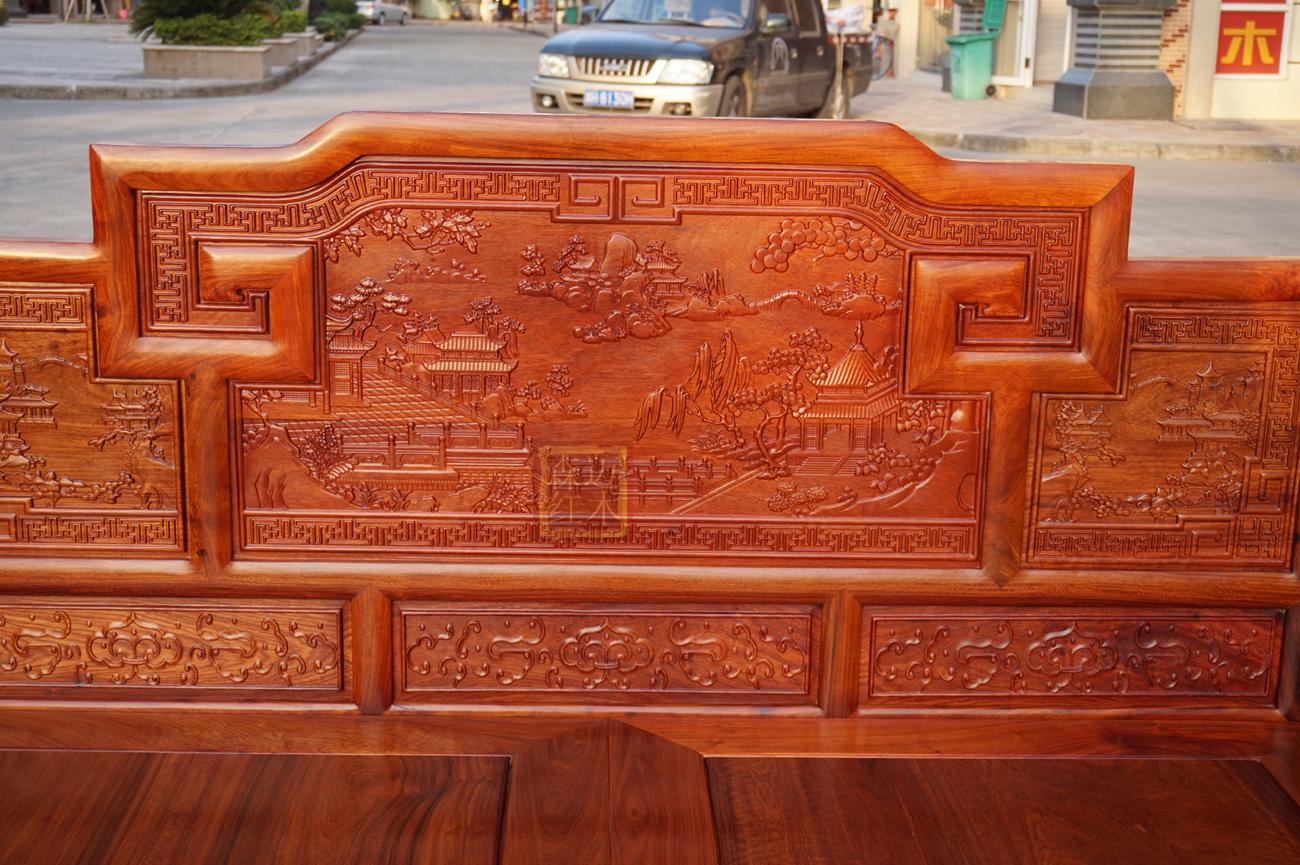 Myanmar lê trái cây lớn gỗ gụ gỗ hồng mộc giường backgammon cảnh giường gỗ chạm khắc với ngăn kéo bộ sưu tập thực tế - Giường giường tầng cho bé gái