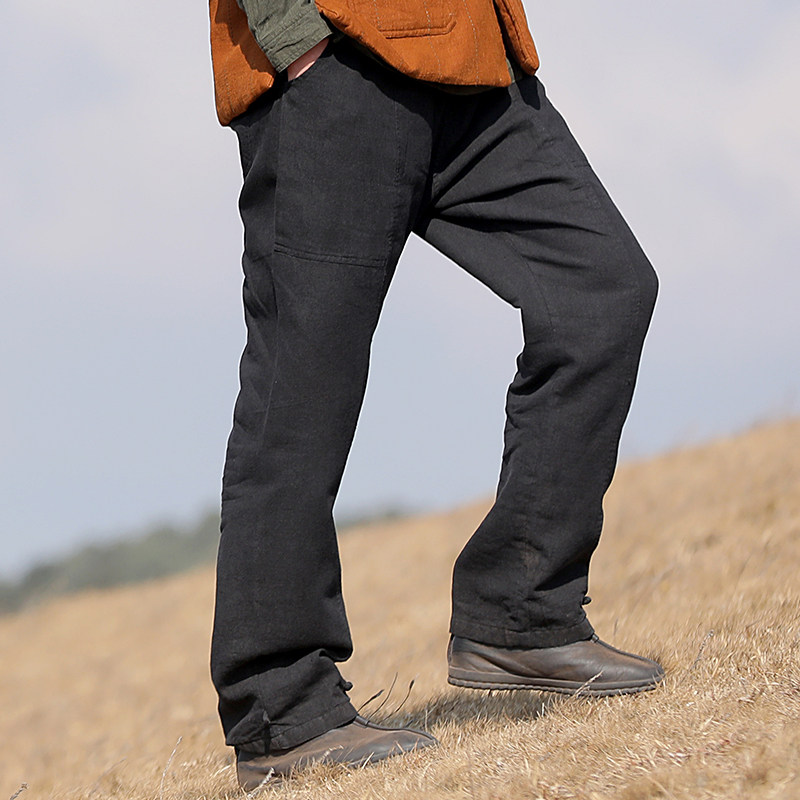Nanma China Wind Cotton Pants Men's Winter Thicken North East Wear A Pair Of Twist Long Pants Warm And Thick Linen Pants Windward