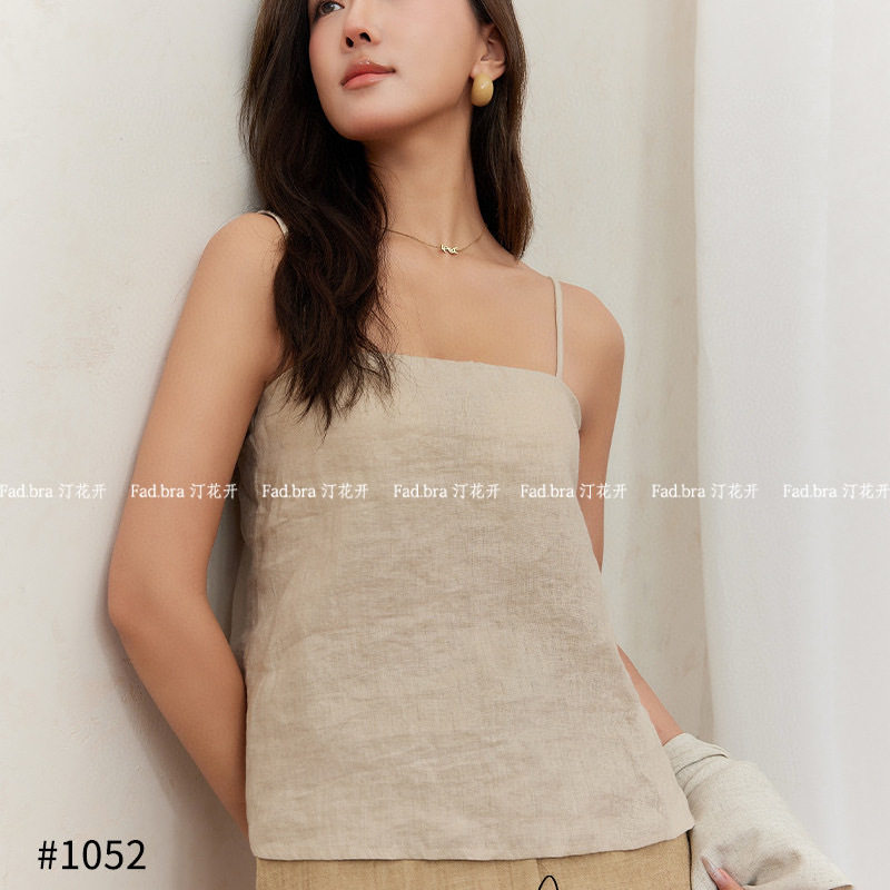Tinghuakai new all-match simple women's thin shoulder linen free underwear fashion suspender bottoming vest for women 1052