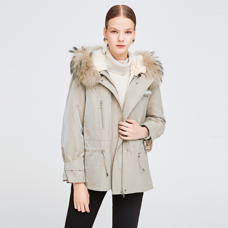 Bóng Thánh Vịnh 2019 Winter thời trang mới Mule tóc Collar Đảng vượt qua Coat Nữ Inner Courage Rabbit Fur lông