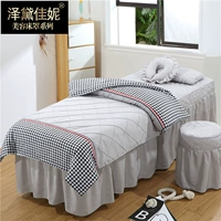 Skin Beauty khăn trải giường denim bedspread bông in tùy chỉnh khử trùng bộ giường Body Massage spa giường điều trị - Trang bị tấm khăn trắng trải giường spa