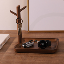 Solid wood hanging key rack entrance key storage box creative key desktop storage rack desktop ornaments wooden