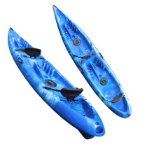 Double kayaking canoe thickening plastic roll plastic boat with plastic backfishing boat