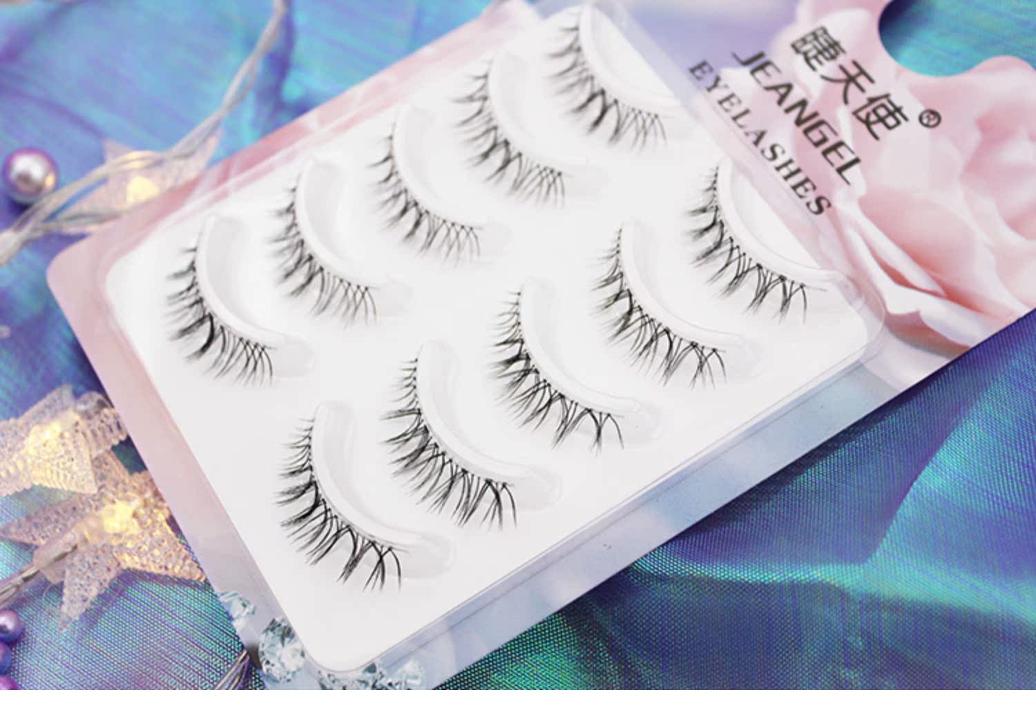 Lông mi Angel Nhật Bản và Hàn Quốc Cross Supernatural Sai Lông mi Độ dày Mô phỏng Ánh sáng Trang điểm Lông mi Ins Shake X01 - Lông mi giả mi gân trong