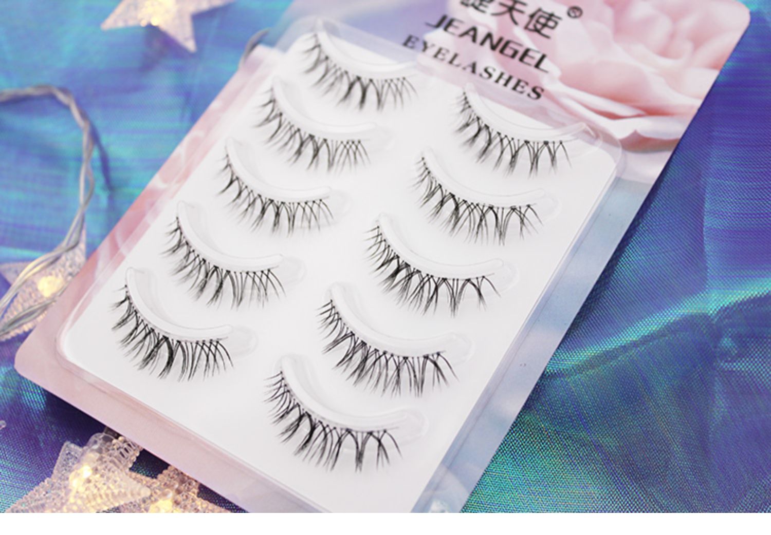 Lông mi Angel Nhật Bản và Hàn Quốc Cross Supernatural Sai Lông mi Độ dày Mô phỏng Ánh sáng Trang điểm Lông mi Ins Shake X01 - Lông mi giả mi gân trong