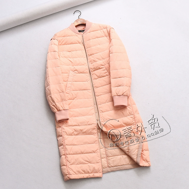 Z424 trong nước đơn mùa đông mới đứng cổ áo dây kéo cardigan màu rắn phần dài tay áo dài hoang dã của phụ nữ