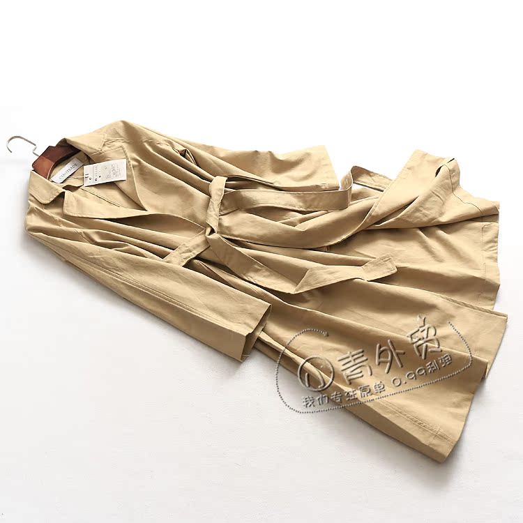 U644 Phụ nữ mùa thu mới 2019 Màu áo liền thân Thắt lưng Slim Cotton Chăn dài tay Áo khoác nữ - Trench Coat thời trang nữ đẹp