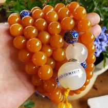 Natural Yellow Dragon Jade Beads Burmese Bracelet Strings of Buddha Guanyin Pendant Ruyi Ping Button Pendant